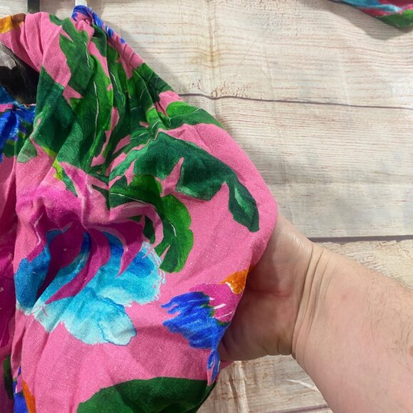 Farm Rio X Anthropologie Women's Printed V Neck Cut Out Dress - S Petite - Picture 15 of 16